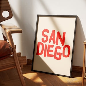 San Diego City Print, San Diego California Art, San Diego Art, San Diego Art Print, San Diego Wall Art, San Diego Decor, San Diego City Art