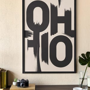 Ohio State Wall Art Abstract Black Modern Minimalistic Ohio Instant Download Ohio Home Decor Decor Ohio Print Living Room State Poster Ohio