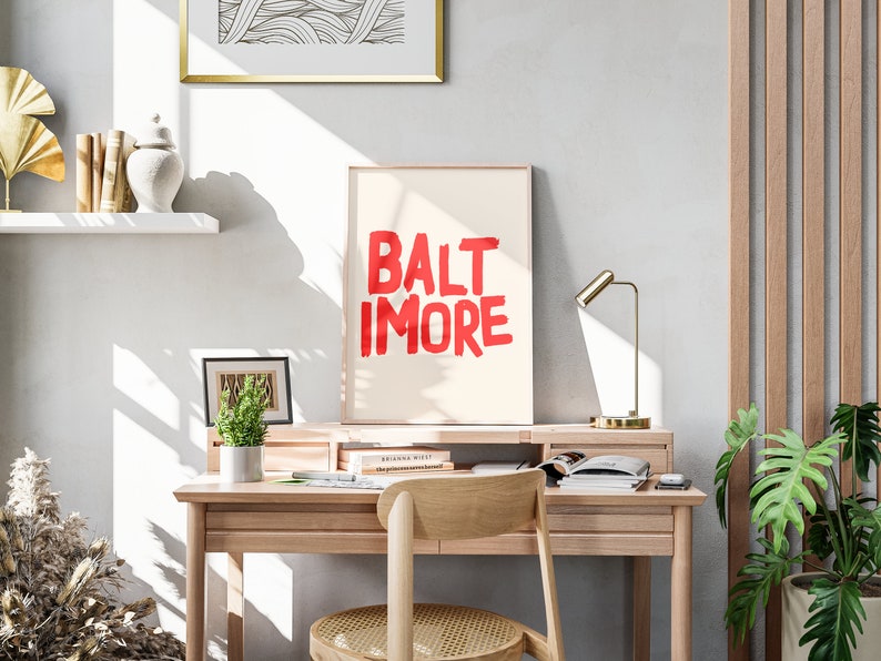Baltimore City Print, Baltimore Art Print, Baltimore Printable ...
