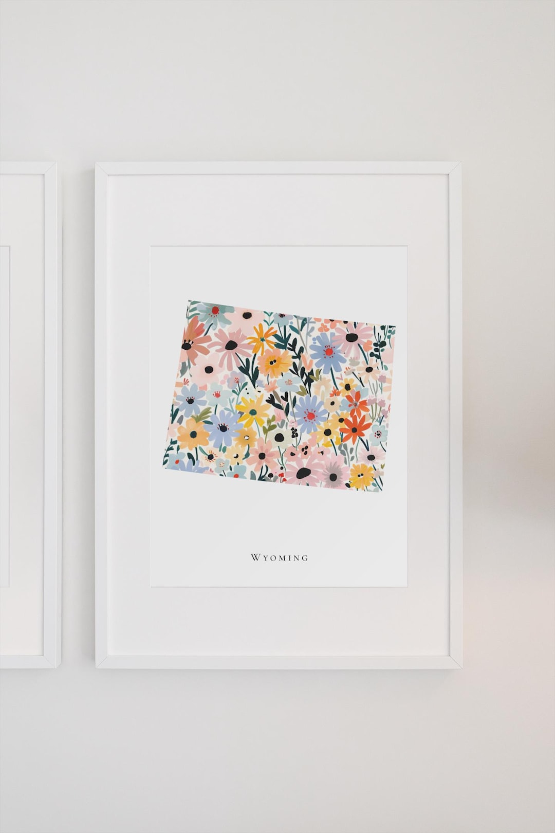 Wyoming State Floral Print Wall Art Wyoming Home Decor Instant Download ...