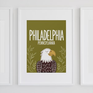 Philadelphia Pennsylvania Wand Kunst Druck Philadelphia Wand Kunst Sofort Download Philadelphia Adler Druck Pennsylvania State Sofort Download