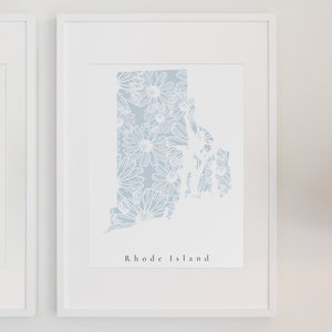 Rhode Island Blau Blumendruck, Rhode Island Druck, Rhode Island State Kunst, Rhode Island Dekor, Rhode Island Wohnheim Kunst, Rhode Island Living