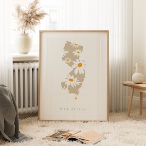 New Jersey Wall Art, New Jersey Art Print, New Jersey Dorm Decor, New Jersey Nursery Decor, New Jersey Nursery Art, New Jersey Print