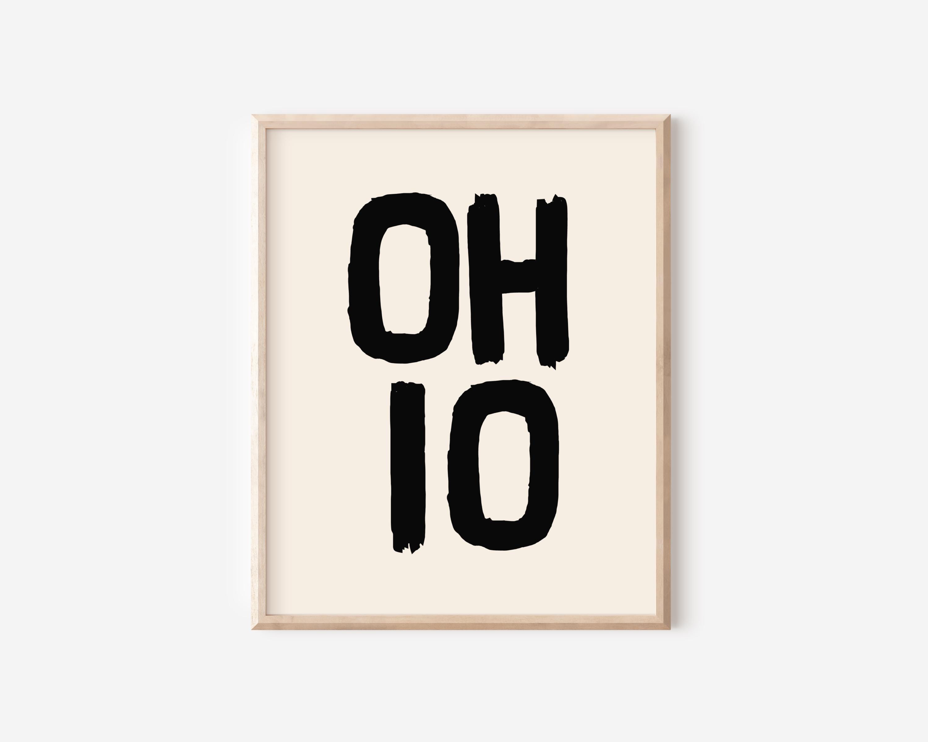 Ohio State Print, Ohio Art Print, Ohio Wall Art, Ohio Digital Download, Ohio Dorm Art, Ohio Decor, Ohio State Living, Ohio Gift, Ohio State
