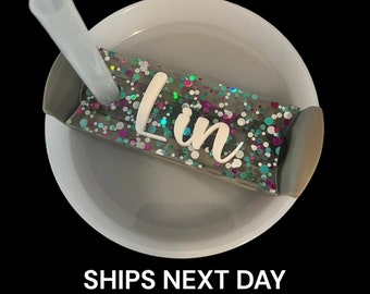 Tumbler Name Tag | Custom Name Plate | Personalized Glitter Tag | Simple Custom Tag | fits h2.0