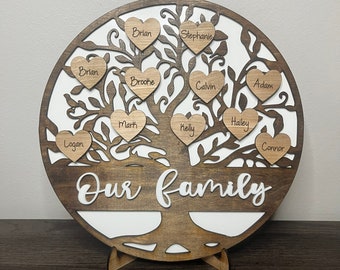 Grandkids | Our Family | family tree sign | Grandparents Sign | Family Sign | Mothers Day gift | Birthday Gift | Grandma Gift, gift for mom