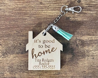 Realtor Keychain | Closing gift | Realtor Marketing | Welcome Home | Custom Real Estate | Marketing Material | New Home Gift