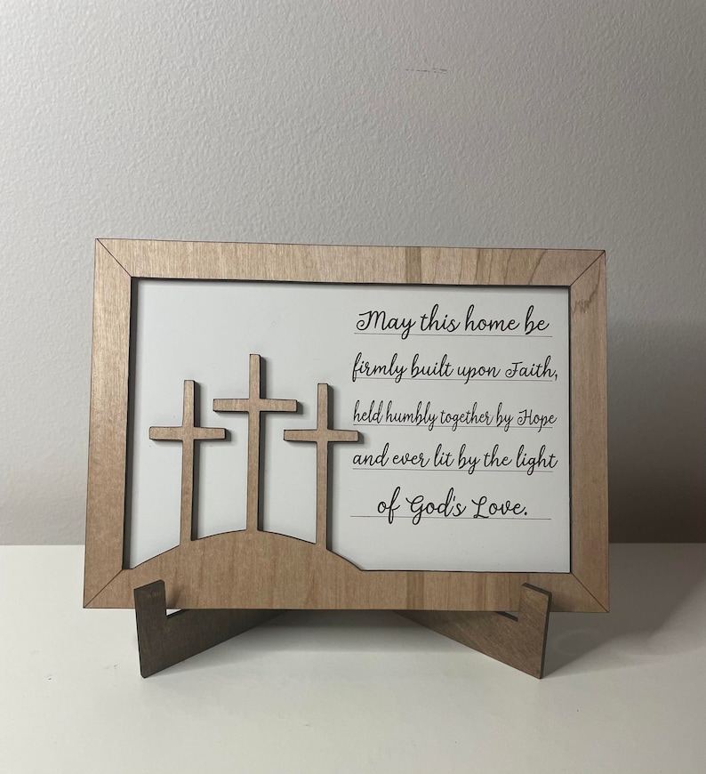 May this home be built on god's love, religious sign, family gift, new home gift, moving gift, personalized