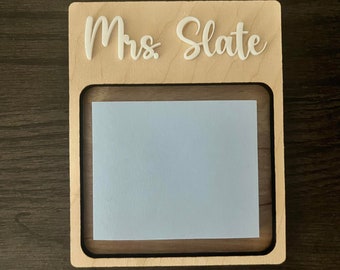 Teacher post it note holder | Sticky note holder | Teacher appreciation gift | wrapped gift | End of year teacher gift | Personalized gift