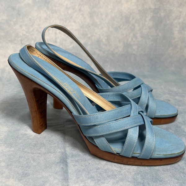 Vintage Strappy sling-back heeled sandals
