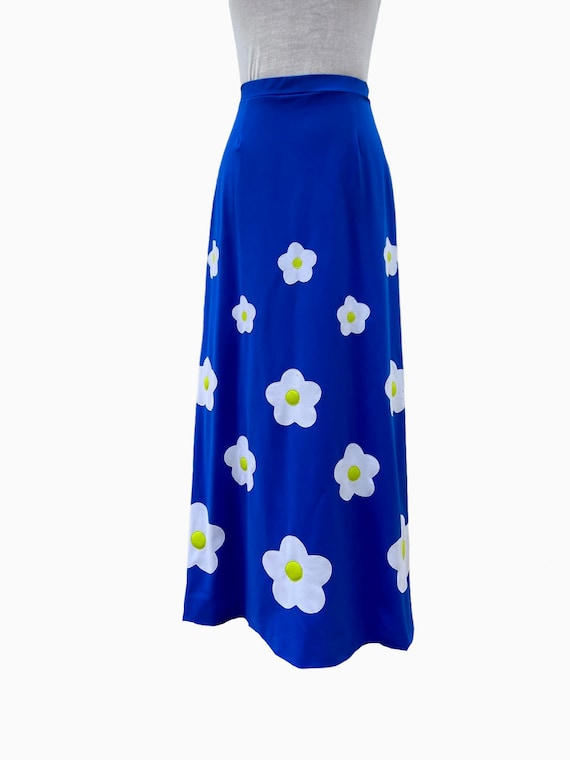 Vintage 60s 70s Flower-Power Skirt - image 1