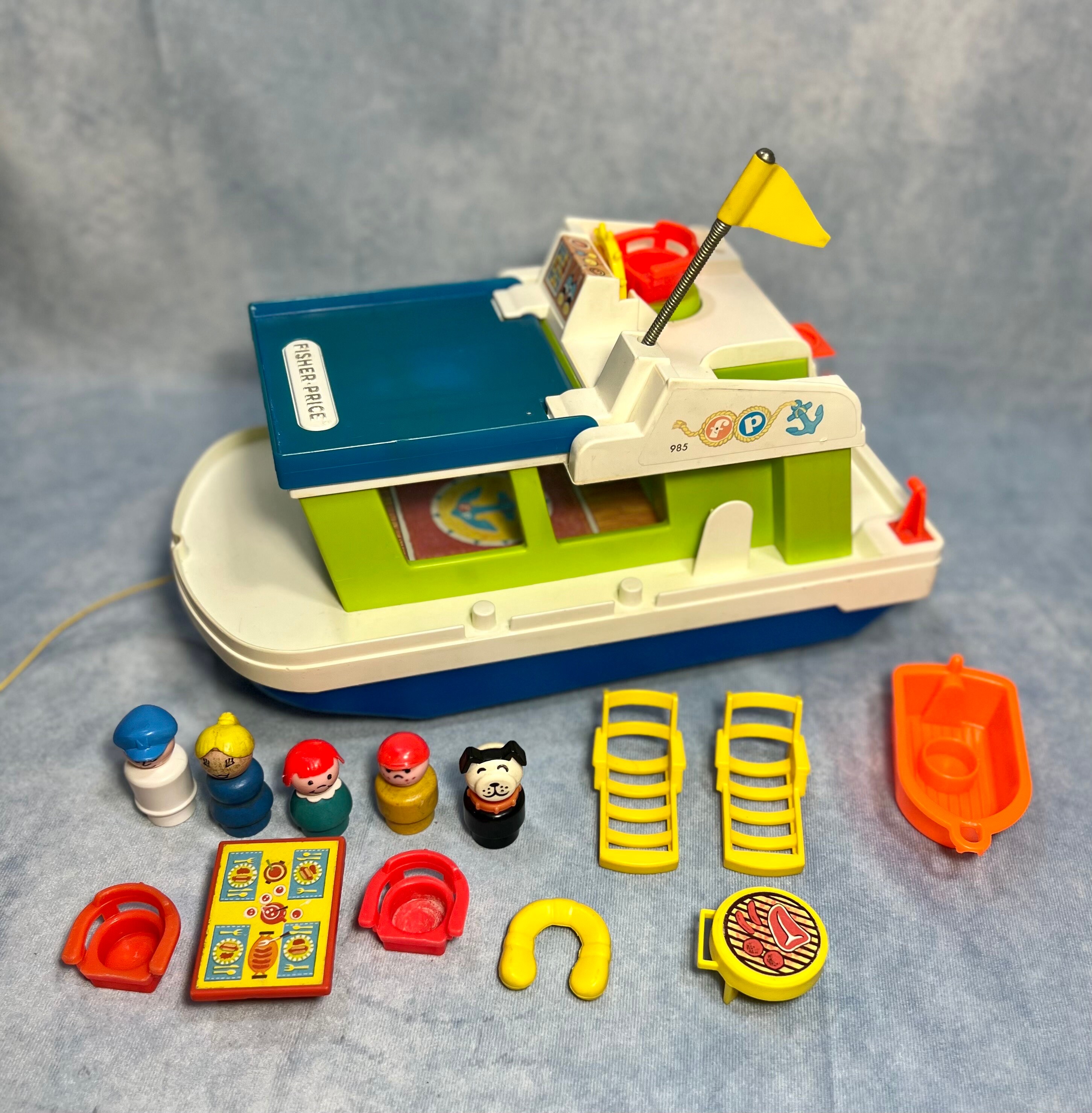 Vintage Fisher Price Happy Houseboat Set 985 - Etsy