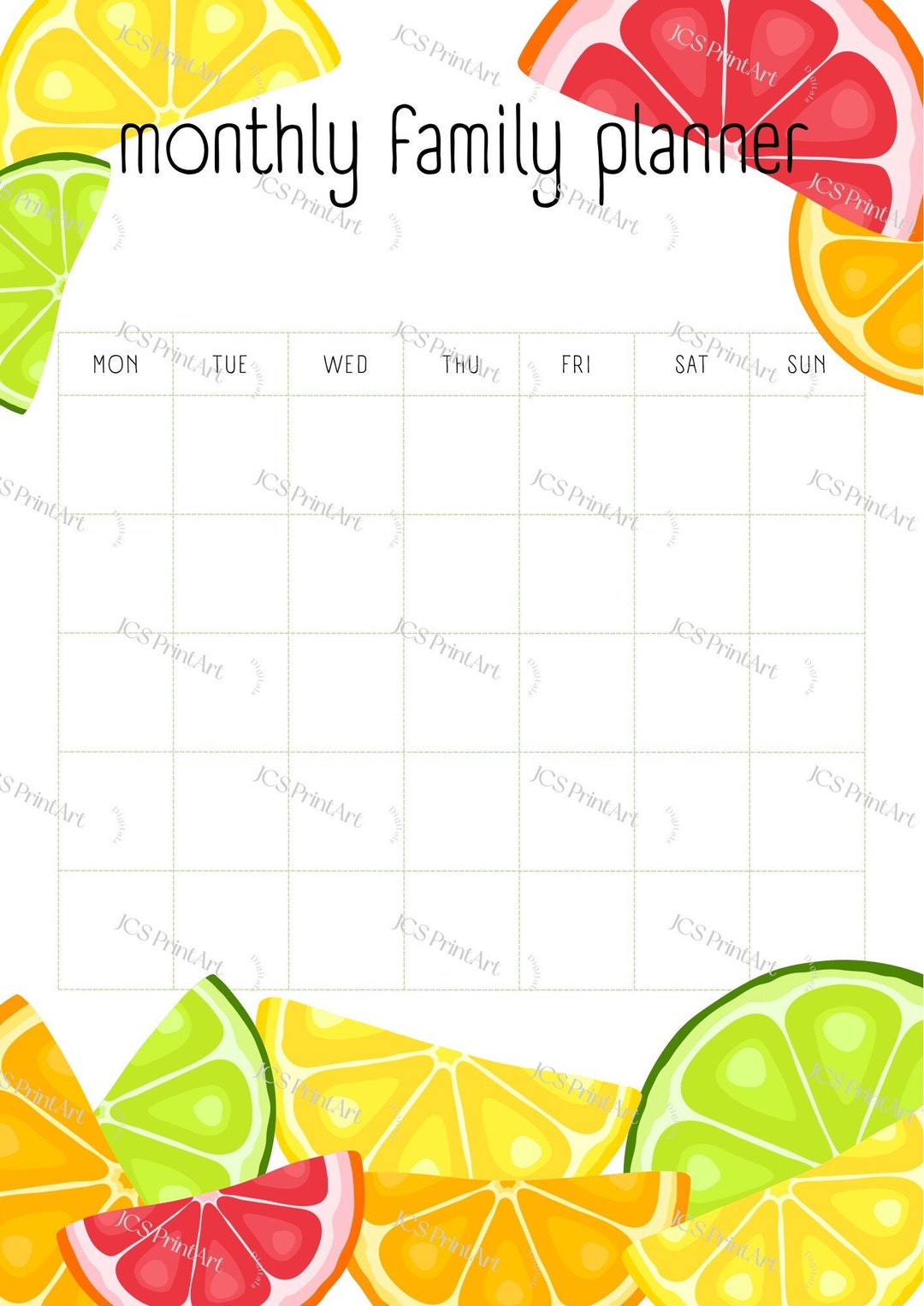Monthly Family Planner Template - Etsy