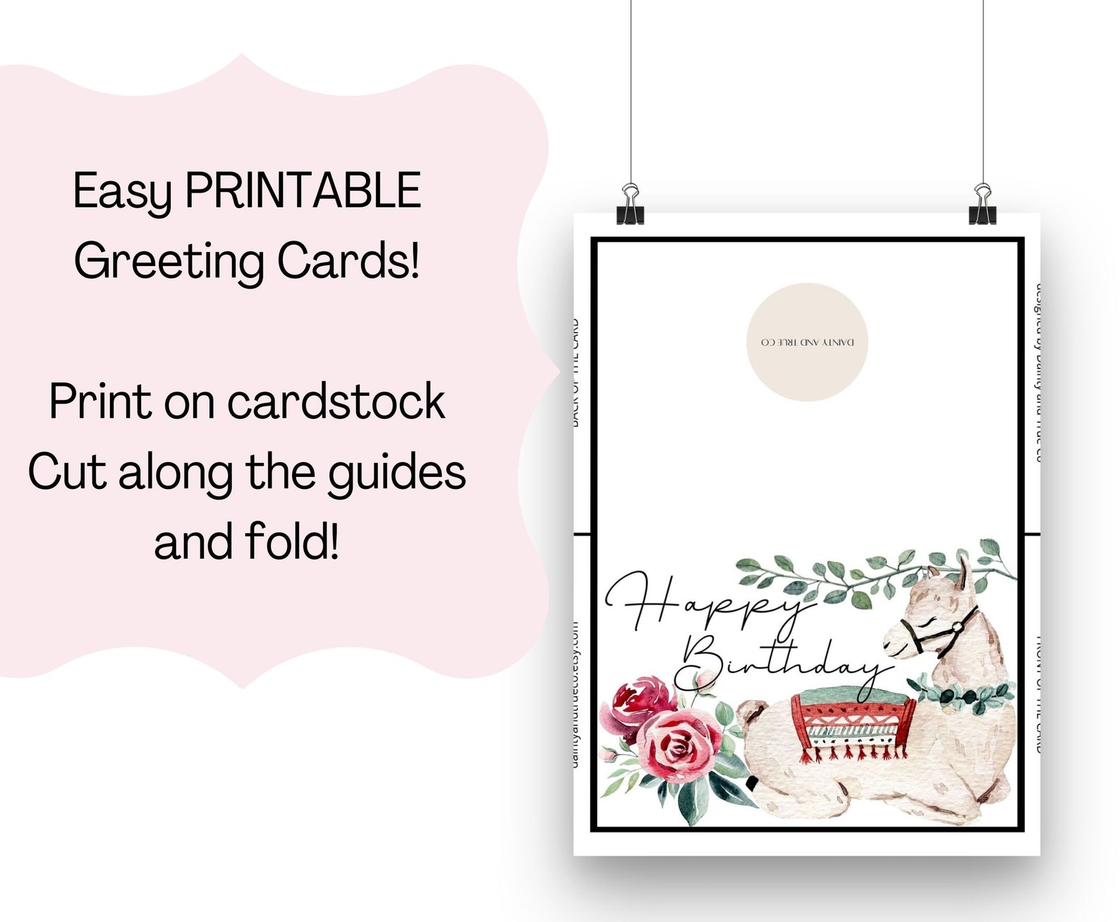 Llama Birthday Card Printable Greeting Card Instant - Etsy