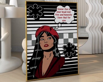 Sassy Quote Wall Art: Retro Y2k Feminine Poster (Digital Download)