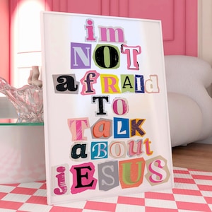 Christian Affirmations Teen Girls Bible Verse Wall Art Girly Scripture Print Cute Preppy Aesthetic Dorm Decor Colorful Bedroom Wall Print