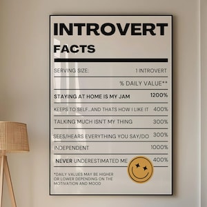 Introvertierte Wandkunst|Trendiger Süßer Dekor Druck|Retro Wohnkultur Schlafzimmer|Lustiger Druck Wohnzimmer|Smiley Wand Kunst Deco|Beiger ästhetischer Druck