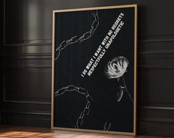 Y2K Black & White Aesthetic Poster | Trendy Eclectic Wall Art (Digital Download)
