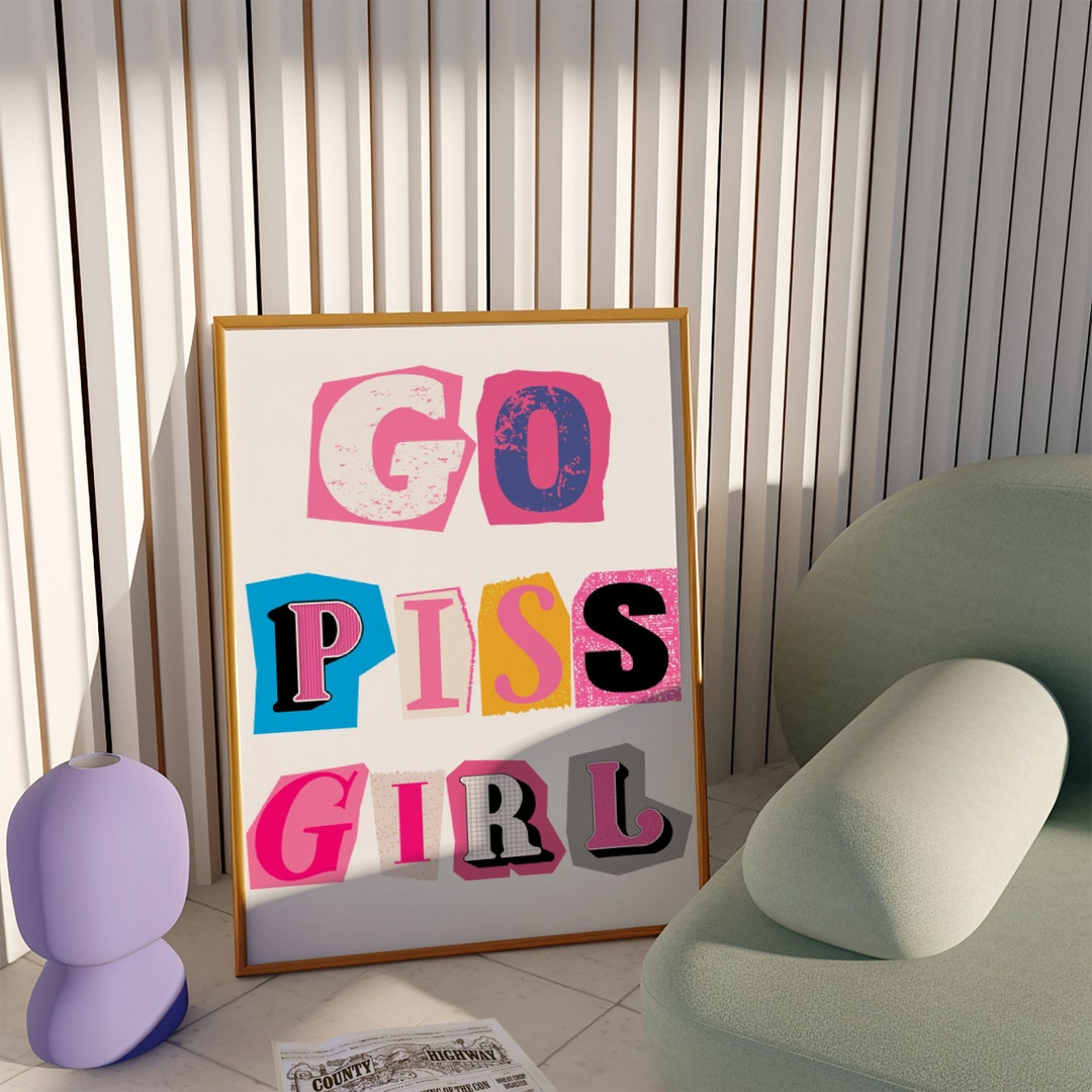 Piss Girl Bathroom Wall Decor Postercute Dorm Apartment Wall Artgirly ...