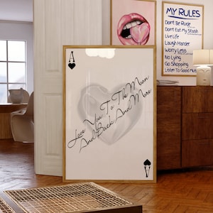 Minimalistische Home Decor Slaapkamer Affirmatie Preppy College Decor Hart Muurkunst Zwart-wit Schattig Appartement Poster Zelfliefde Print Decor
