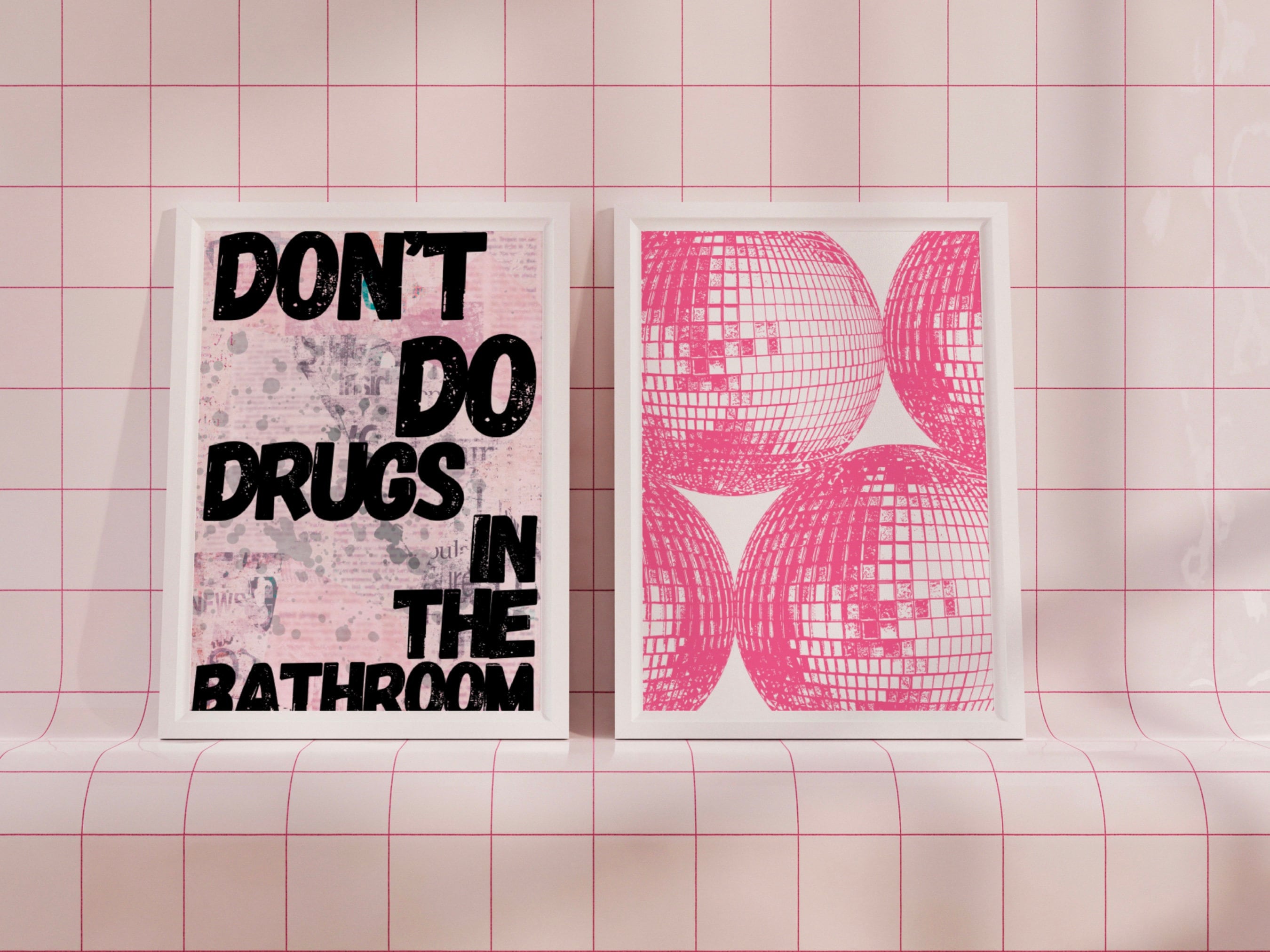 Girly Funny Aesthetic Y2k Bathroom Wall Printquirky Funky - Etsy