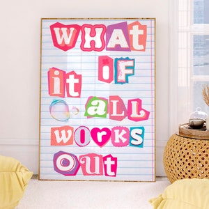 Y2k Aesthetic Typography Print|Trendy Girly Inspirational Wall Art|Trendy Preppy Wall Decor|Affirmation Girly Print|Fun Colorful Wall Art