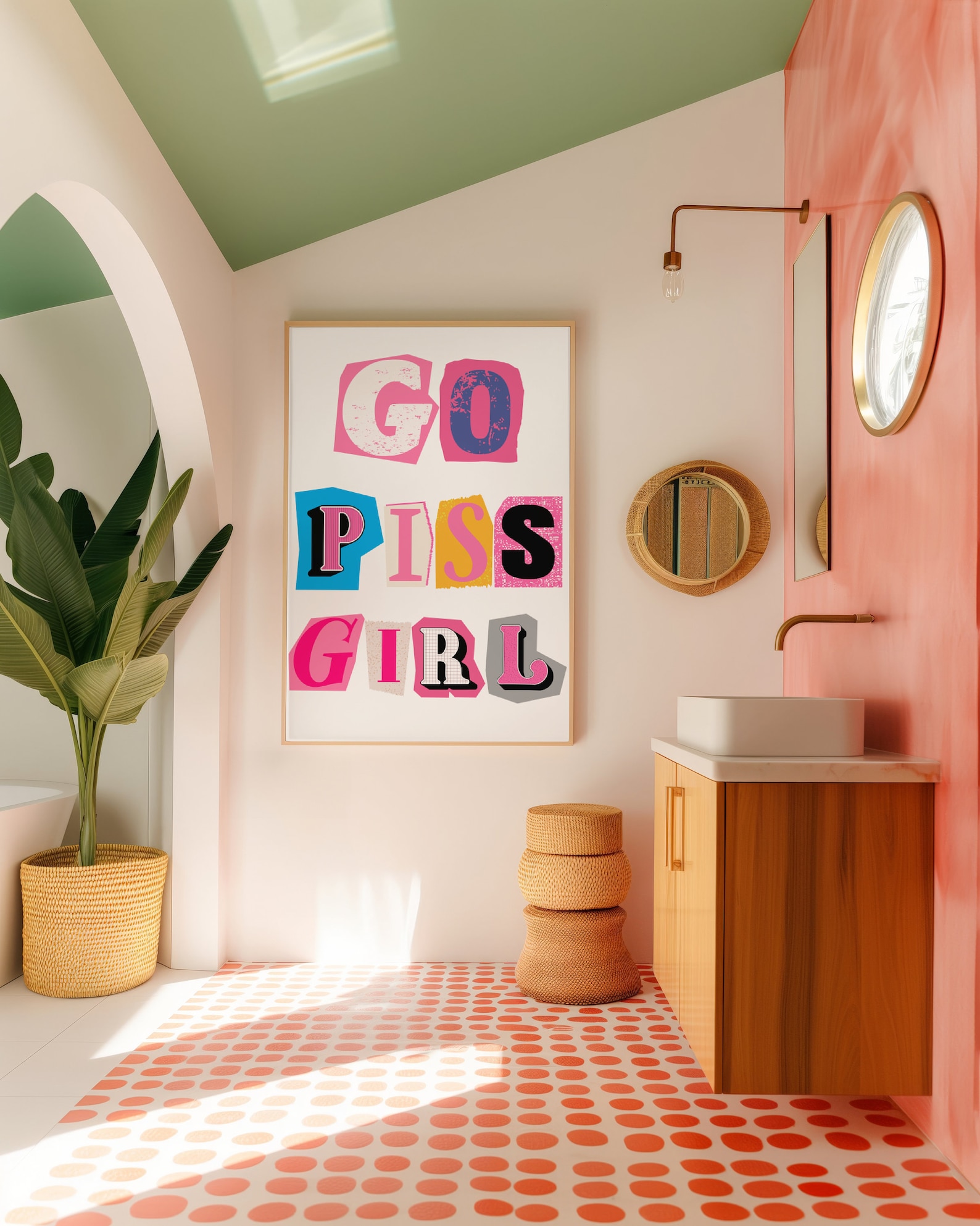 Piss Girl Bathroom Wall Decor Postercute Dorm Apartment Wall Artgirly ...