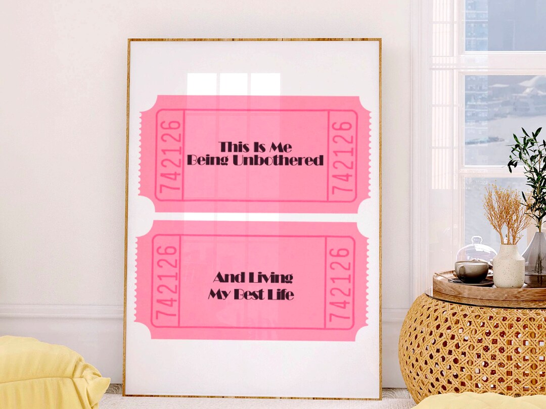 Living My Best Life Ticket Printtrendy Pink Girly Maximalistgirly Bar