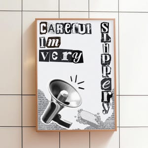 Trendy Funny Bathroom Wall Art|Aesthetic Cute Apartment Decor|Black And White Disco Bathroom Wall Print|Girly Retro Disco Bathroom Poster