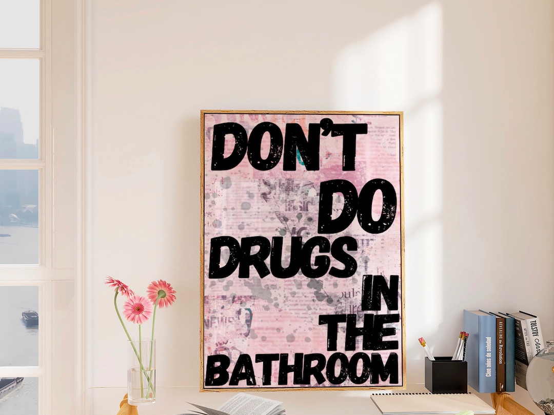 Girly Funny Aesthetic Y2k Bathroom Wall Printquirky Funky Pink ...