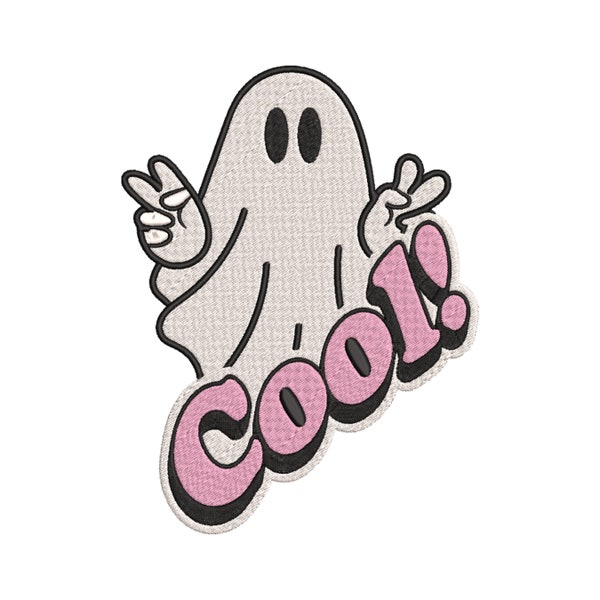 Cool Ghost Face Machine Embroidery Design - Spooky and Trendy, Halloween Embroidery, Halloween Embroidery Design, ghost embroidery design