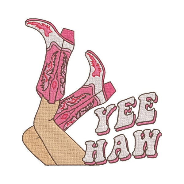 YEE HOW - cowgirl boot embroidery design, trendy embroidery design, princess embroidery design, machine embroidery design family,