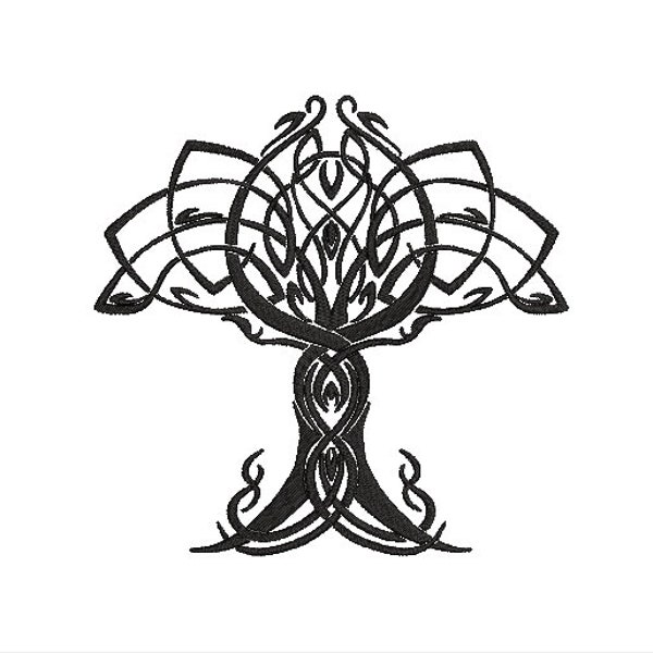 Celtic Tree of Life One Color Machine Embroidery Design | Trendy Nature Stitching | machine embroidery design family, medieval embroidery