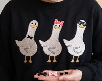 Silly Goose Trio Machine Embroidery | Funny Goose Squad Gift Design | Shirt Sweatshirt Tote Bag | Instant Download