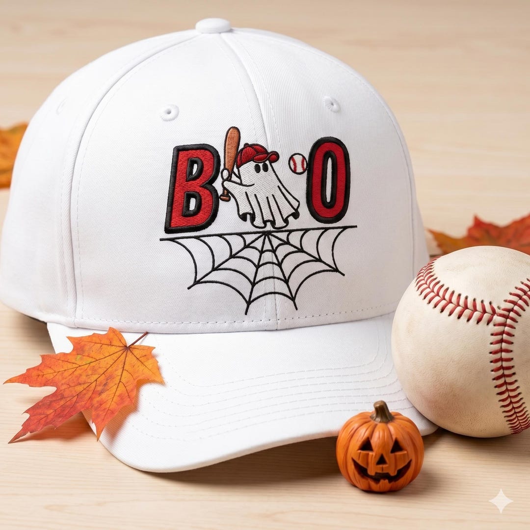 BOO Baseball Ghost Machine Embroidery | Halloween Baseball Design ...
