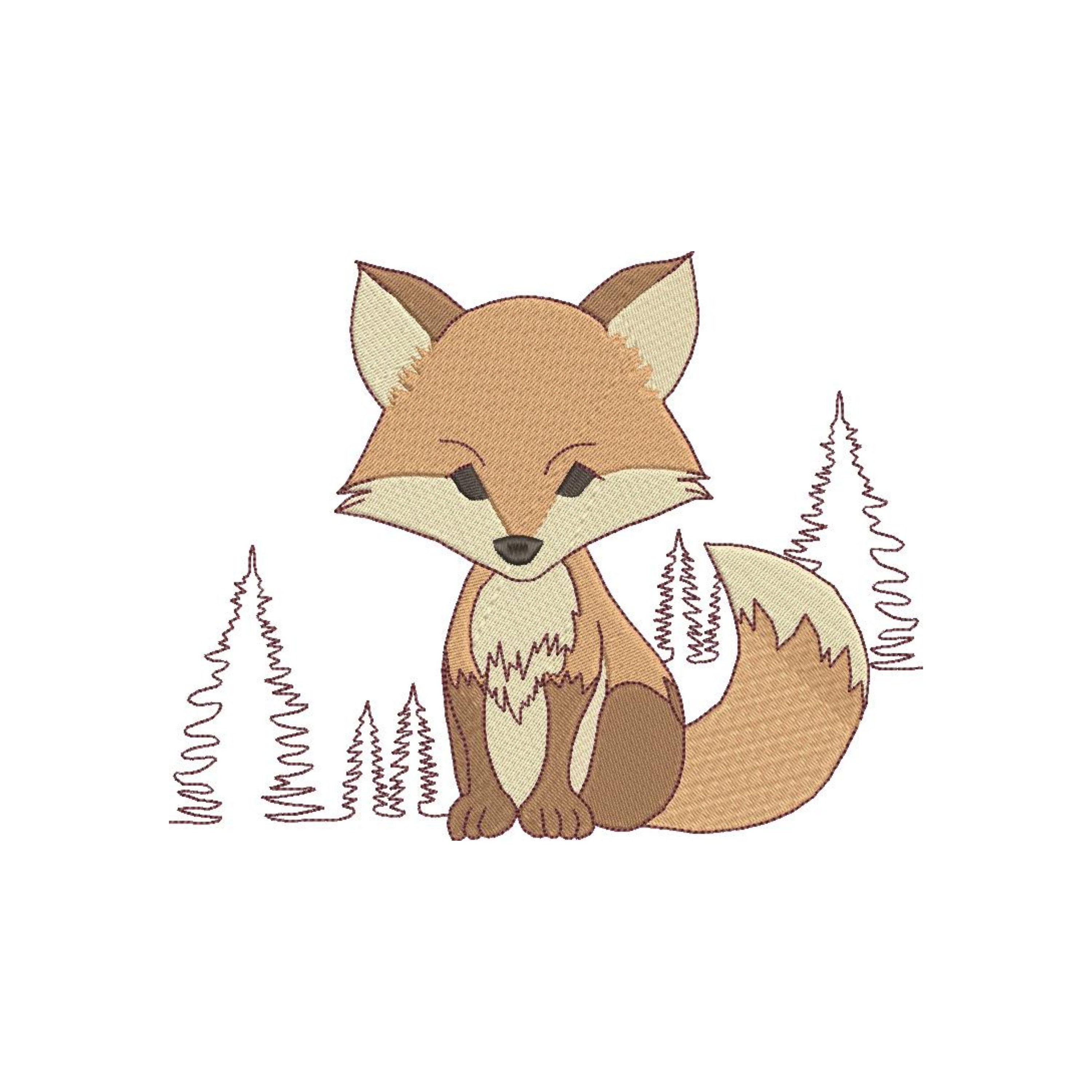 Fox Machine Images Woodland Fox Machine Embroidery Design (digital Download) - Etsy