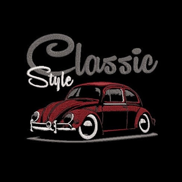 CLASSIC BEATLE CAR embroidery design, Machine Embroidery Design -  teacher embroidery design, custom car hoodie, trendy embroidery,