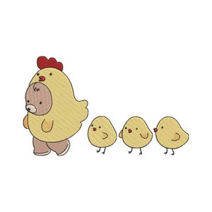 Motif de broderie drôle de poulet fou, fichier de broderie Machine mignon poulet, motif de broderie machine tendance, motif de broderie famille