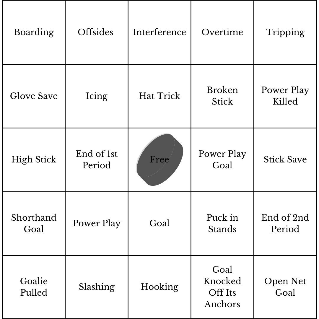 Hockey Bingo, 24 Printable Hockey Bingo Sheets - Etsy