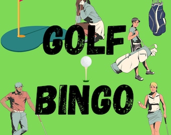 Golf Bingo Game: 24 Printable Cards (Digital Download)