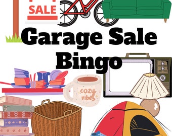 Garage Sale Bingo, 24 Printable Garage Sale Bingo Sheets