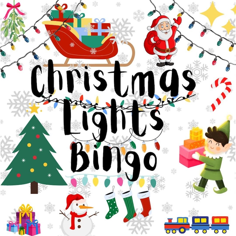 Christmas Lights Bingo, 24 Printable Christmas Lights Bingo Sheets Etsy