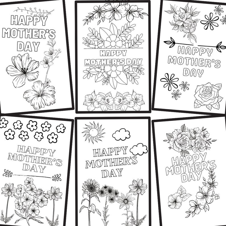 Printable Mother's Day Coloring Pages Etsy Australia
