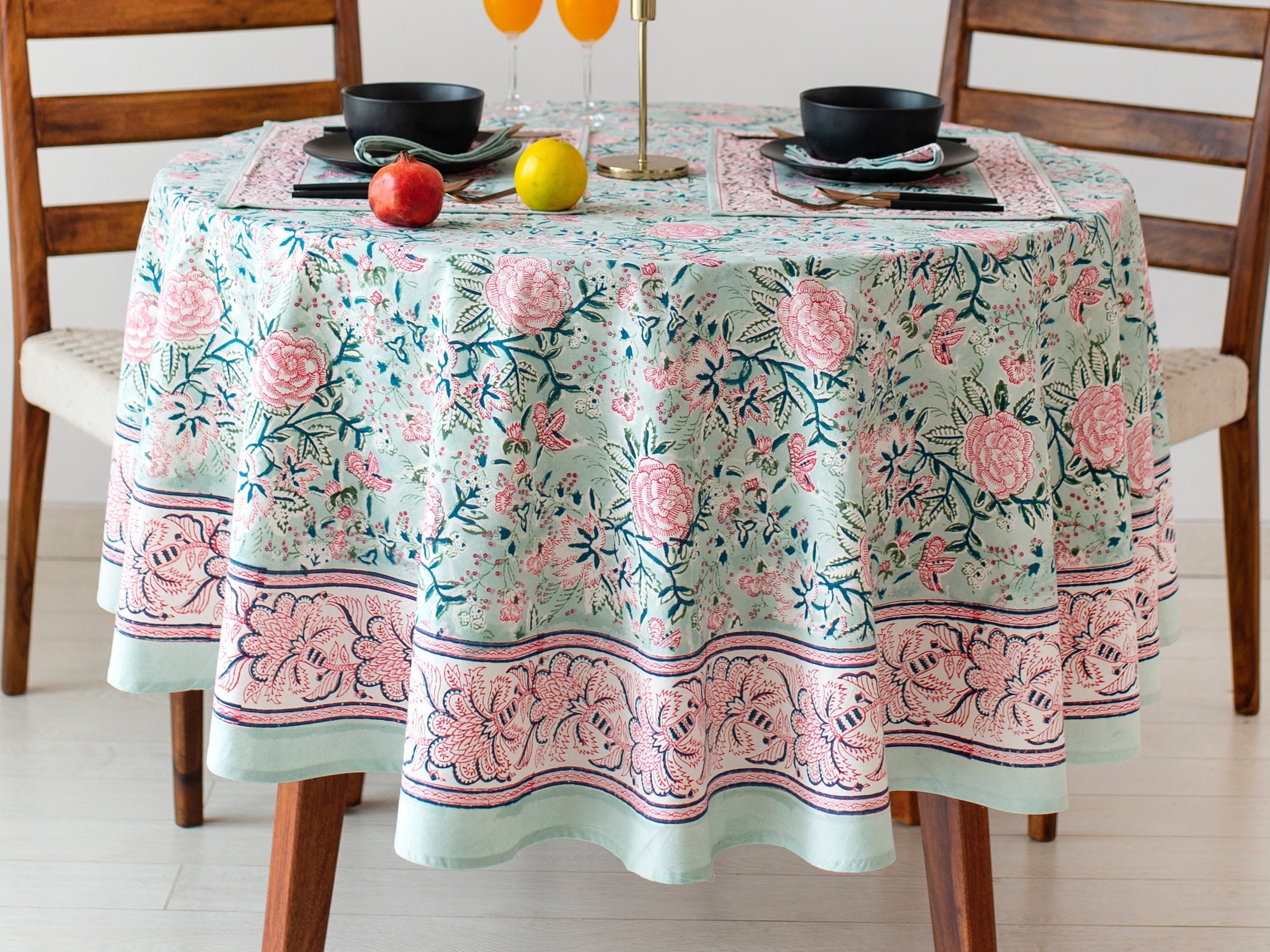 Chinoiserie Pagoda Floral Tablecloth, Country Chic, Farmhouse Table Li –  Kate McEnroe New York