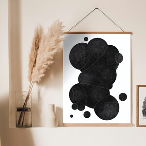Printable, Bubble Universe, Multiverse, Quantum Physics, Atoms, Black and White, Modern Abstract Art, Round Shapes, Wall Decor, Print