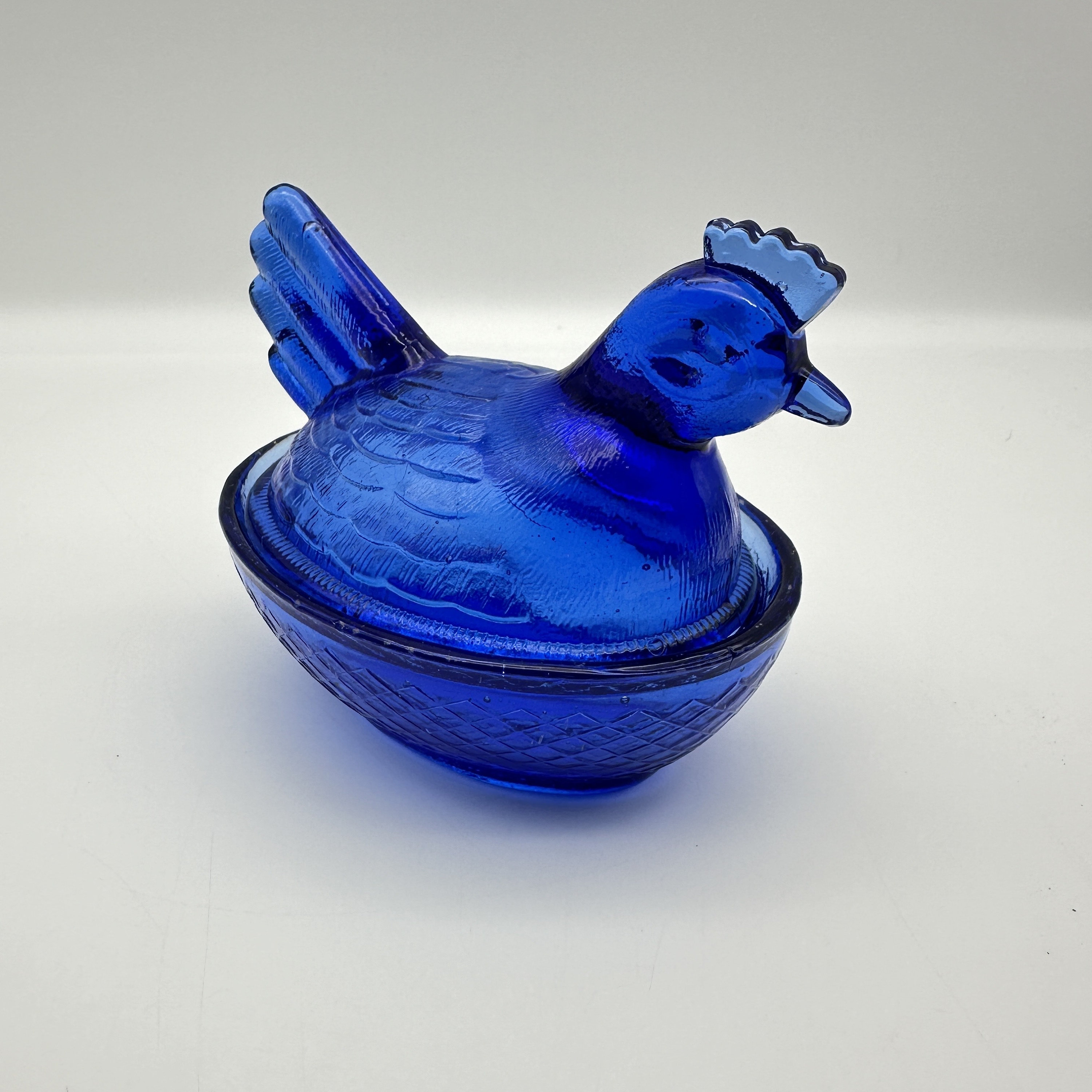 Small Cobalt Blue Hen on Nest, Made in Taiwan - Etsy