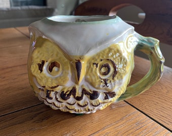 Drip Glaze Owl Mug/Vase/Planter - 1969 - Made in USA