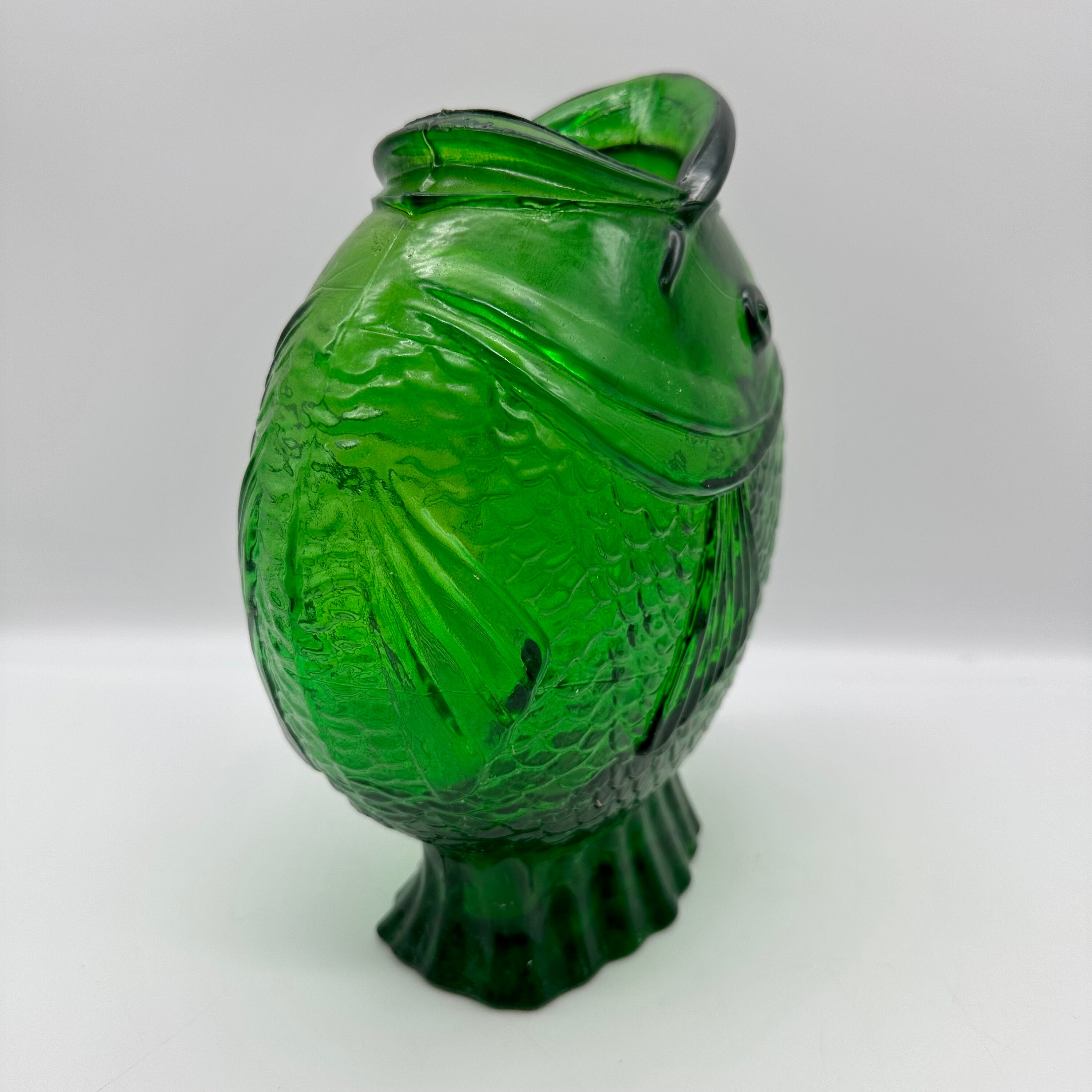 Bright Green Open Mouth Fish Glass Vase Made in Spain Etsy