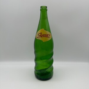 Squirt Soda Bottle, Vintage, 11 7/8” tall
