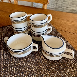 Lenox Temperware Percussion Set of 4 Mugs + Sugar and Creamer, 1970s